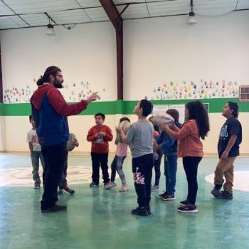 Coach Chris Hathaway at San Antonio Elementary School